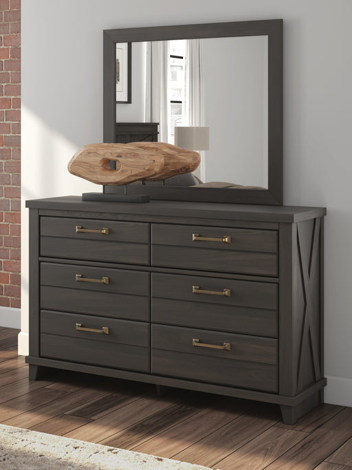 Vonitta Bay Dark Brown Dresser and Mirror - PCB2648B1
