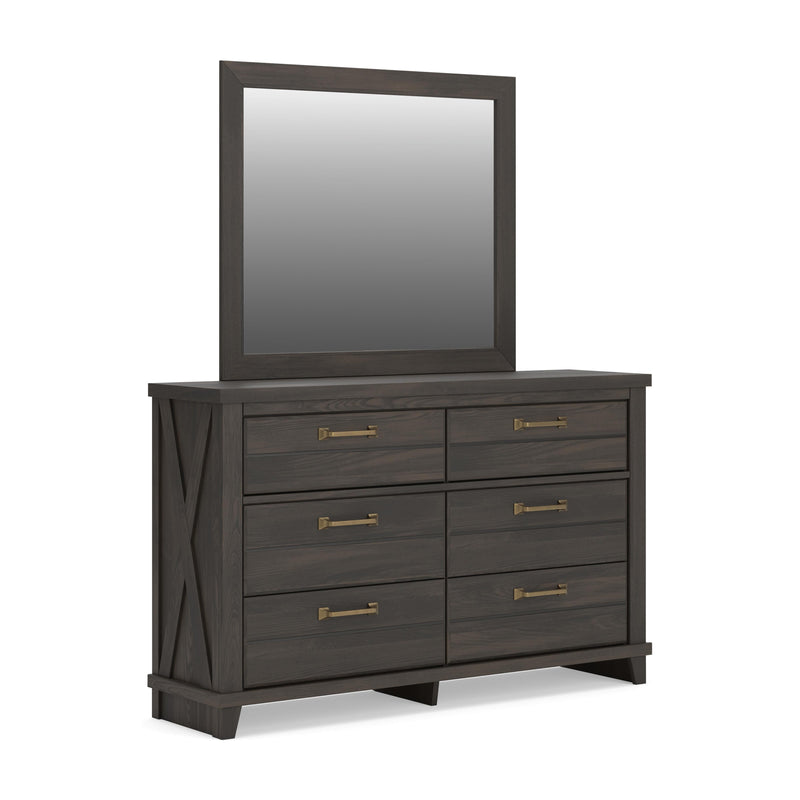 Vonitta Bay Dark Brown Dresser and Mirror - PCB2648B1