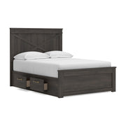 Vonitta Bay Dark Brown Full Panel Bed with 2 Sided Storage - PCB2648B18