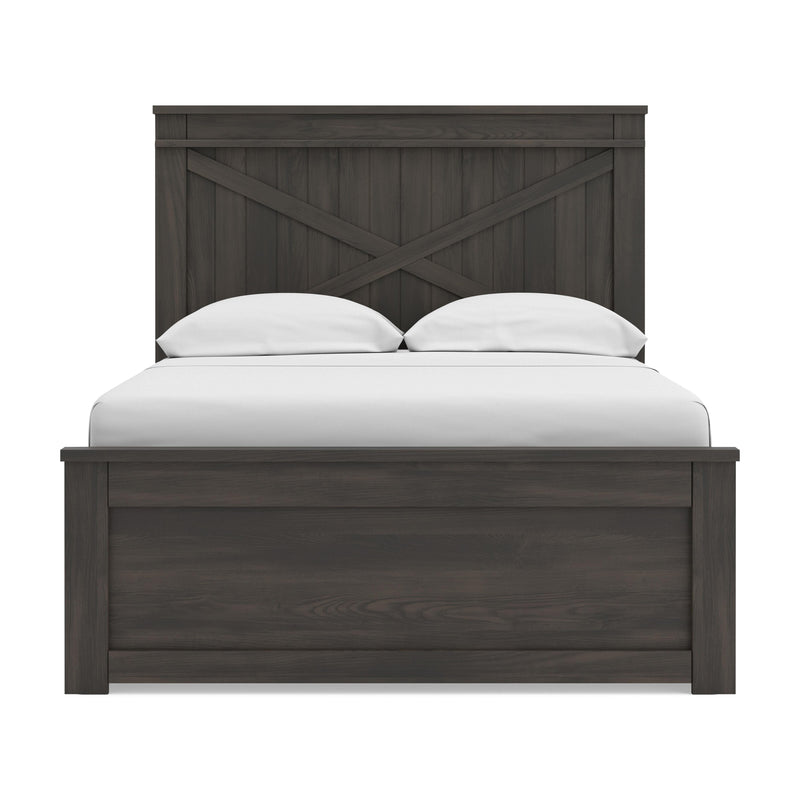 Vonitta Bay Dark Brown Full Panel Bed with 2 Sided Storage - PCB2648B18