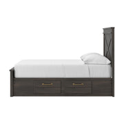 Vonitta Bay Dark Brown Full Panel Bed with 2 Sided Storage - PCB2648B18