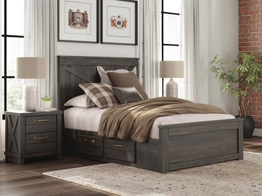 Vonitta Bay Dark Brown Full Panel Bed with Storage - PCB2648B15