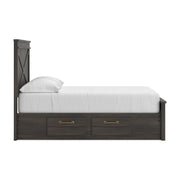 Vonitta Bay Dark Brown Full Panel Bed with Storage - PCB2648B15