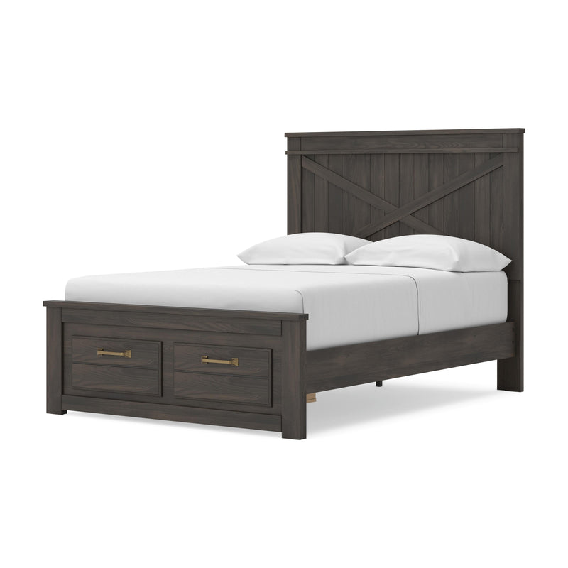 Vonitta Bay Dark Brown Full Panel Platform Storage Bed - PCB2648B9