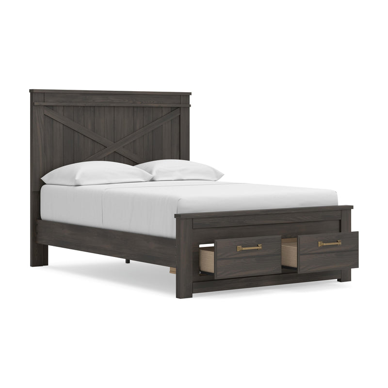 Vonitta Bay Dark Brown Full Panel Platform Storage Bed - PCB2648B9
