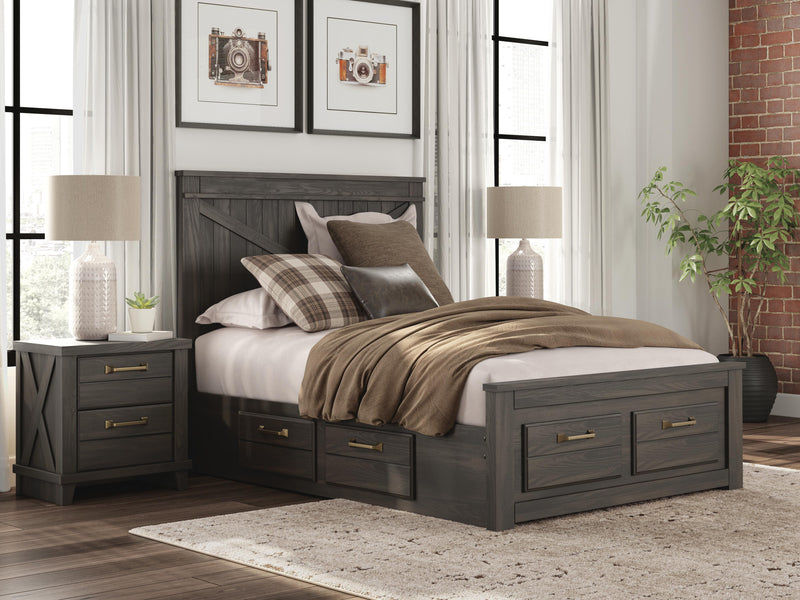 Vonitta Bay Dark Brown Full Panel Storage Bed - PCB2648B21
