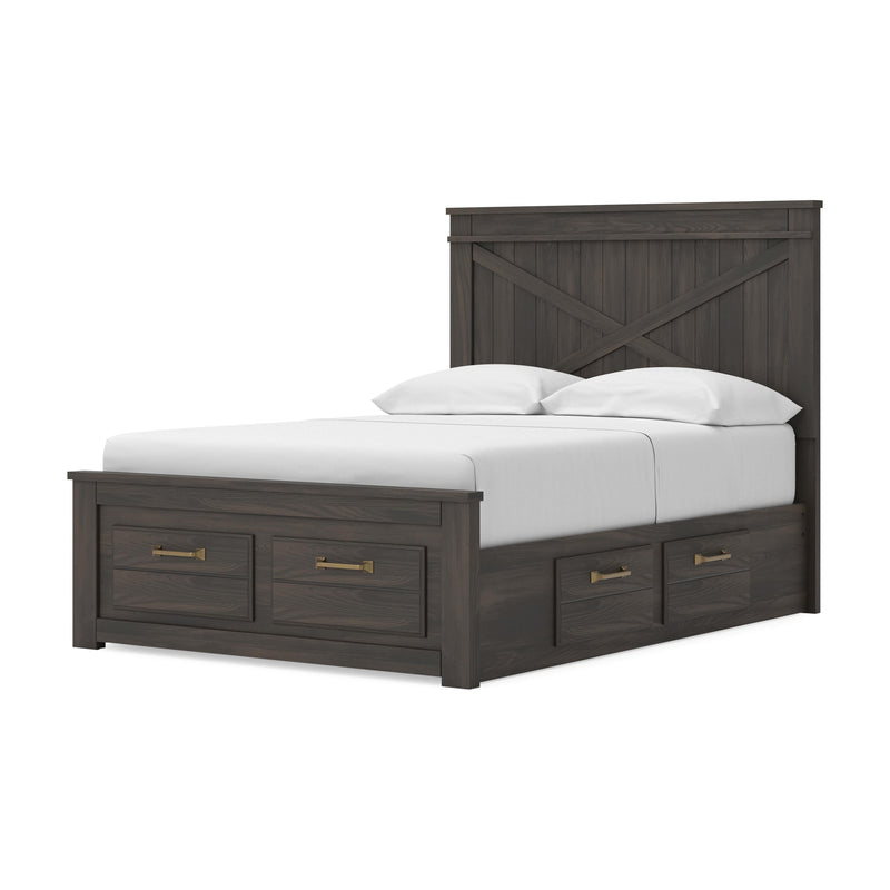 Vonitta Bay Dark Brown Full Panel Storage Bed - PCB2648B21
