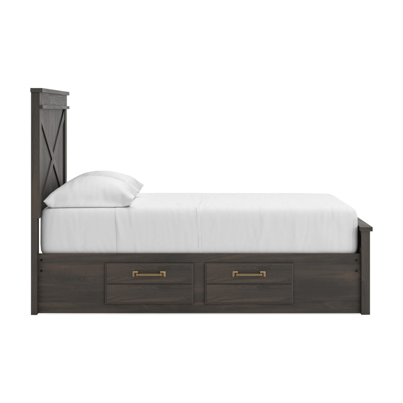 Vonitta Bay Dark Brown Full Panel Storage Bed - PCB2648B21