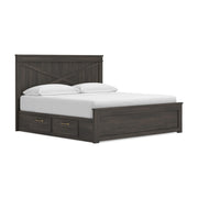 Vonitta Bay Dark Brown King Panel Platform Bed with Storage - PCB2648B26