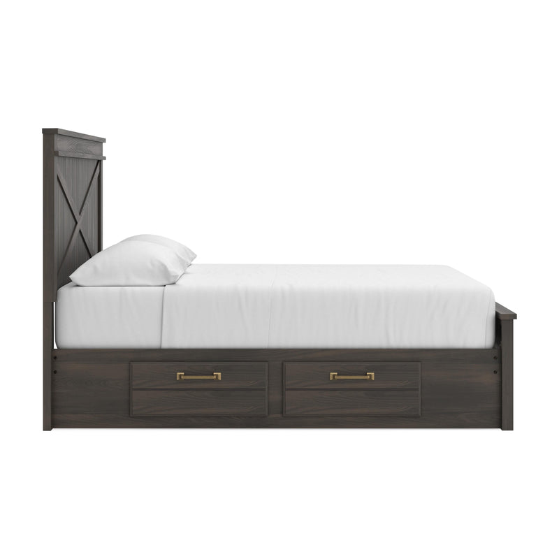 Vonitta Bay Dark Brown King Panel Platform Bed with Storage - PCB2648B26