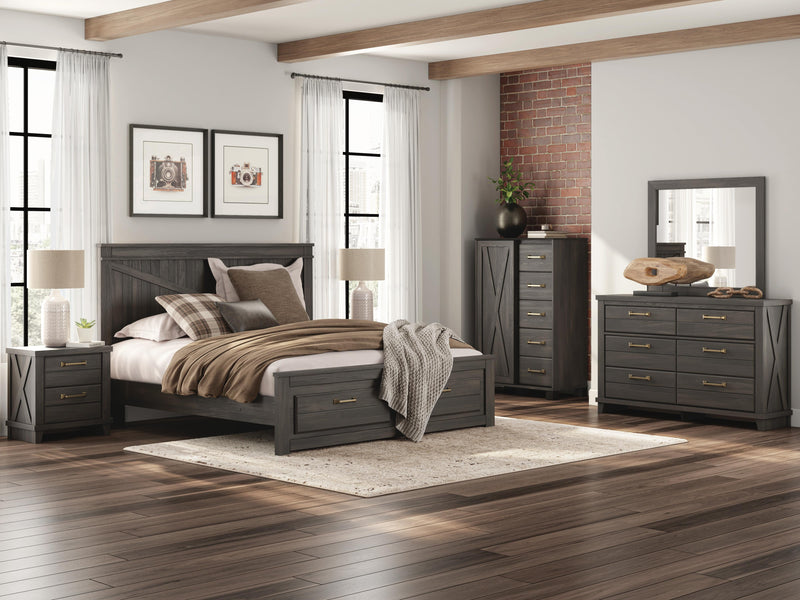 Vonitta Bay Dark Brown King Panel Storage Bed - PCB2648B25
