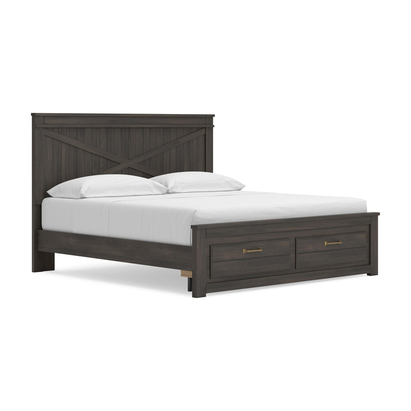 Vonitta Bay Dark Brown King Panel Storage Bed - PCB2648B25