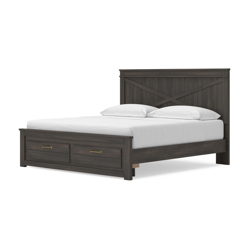 Vonitta Bay Dark Brown King Panel Storage Bed - PCB2648B25