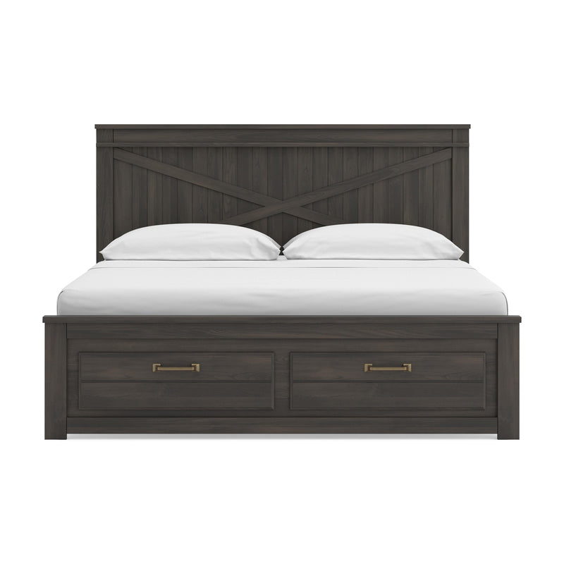 Vonitta Bay Dark Brown King Panel Storage Bed - PCB2648B25