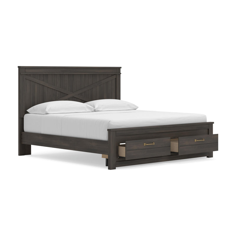 Vonitta Bay Dark Brown King Panel Storage Bed - PCB2648B25