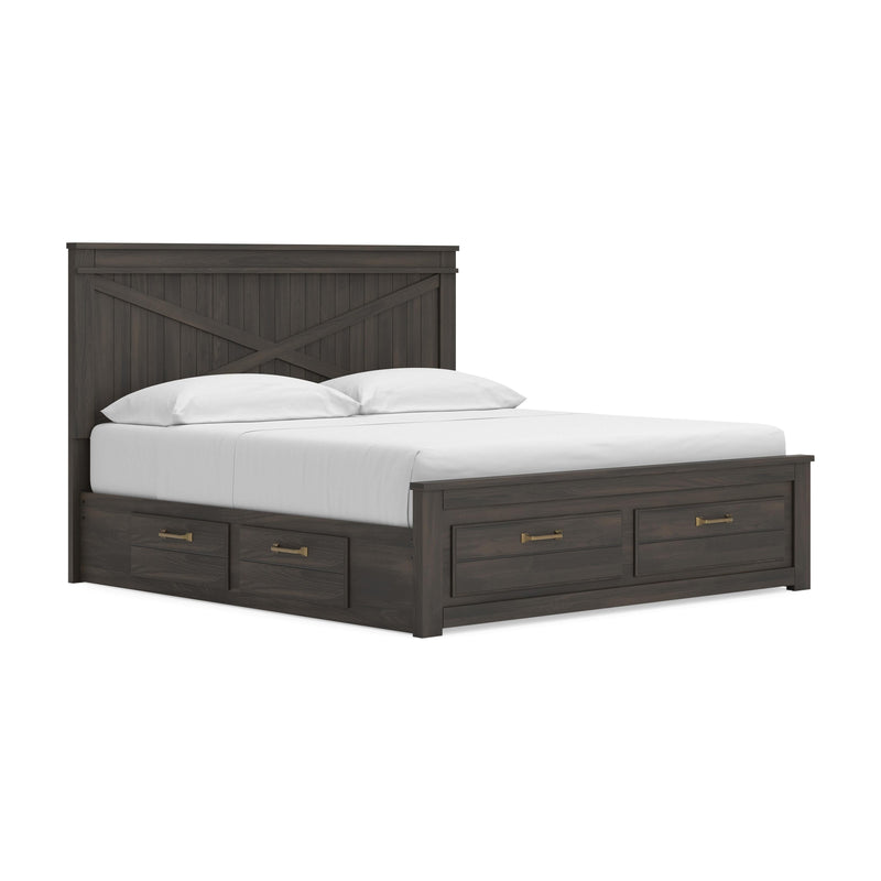 Vonitta Bay Dark Brown King Panel Storage Bed - PCB2648B28
