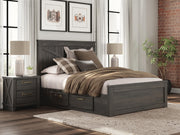 Vonitta Bay Dark Brown Queen Panel Bed with Storage - PCB2648B16