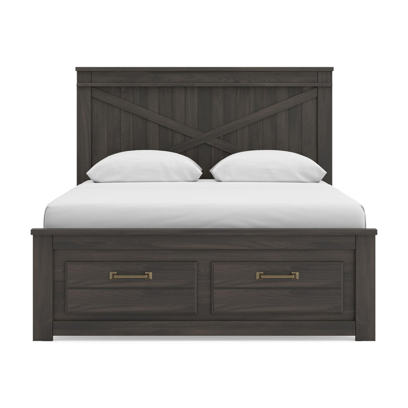 Vonitta Bay Dark Brown Queen Panel Storage Bed - PCB2648B10