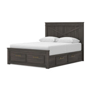 Vonitta Bay Dark Brown Queen Panel Storage Bed - PCB2648B22