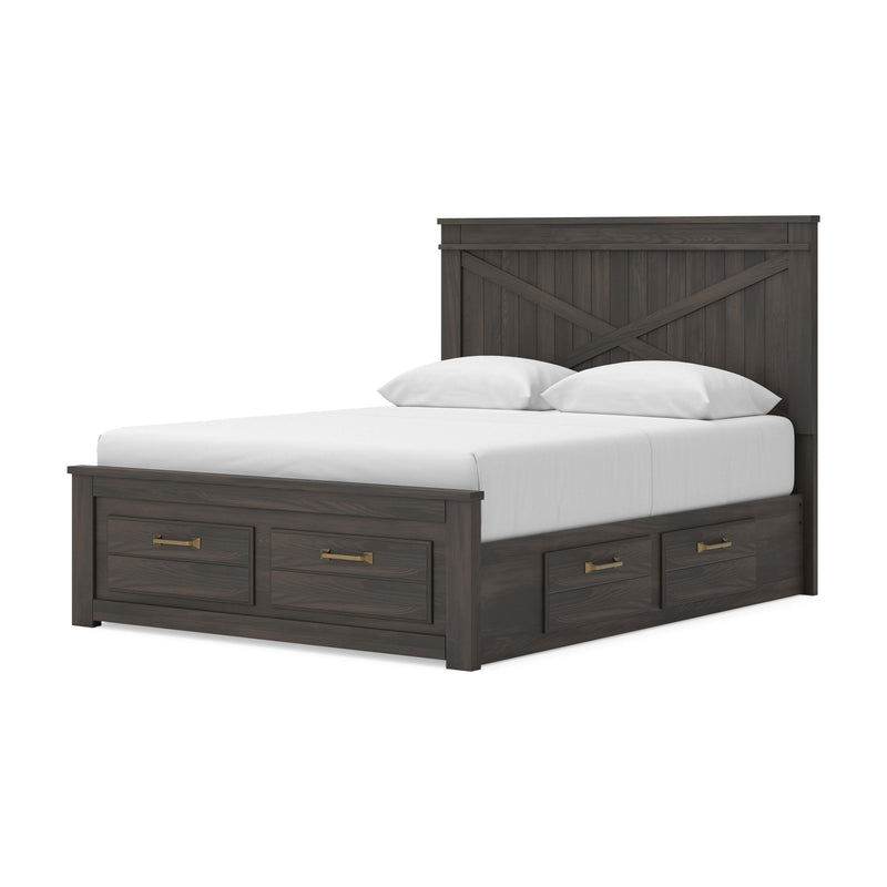 Vonitta Bay Dark Brown Queen Panel Storage Bed - PCB2648B22