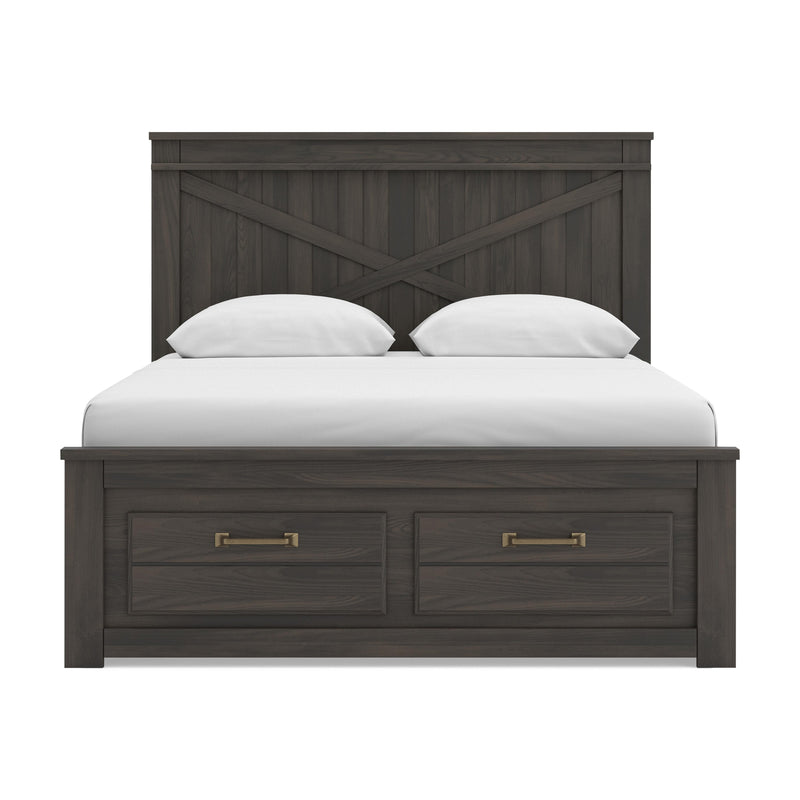 Vonitta Bay Dark Brown Queen Panel Storage Bed - PCB2648B22