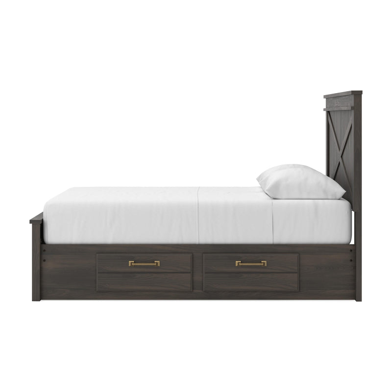Vonitta Bay Dark Brown Queen Panel Storage Bed - PCB2648B22