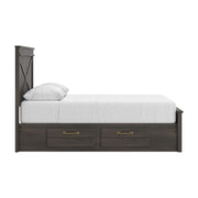Vonitta Bay Dark Brown Queen Panel Storage Bed - PCB2648B22