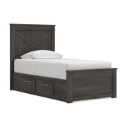 Vonitta Bay Dark Brown Twin Panel Bed with 2 Sided Storage - PCB2648B17