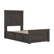 Vonitta Bay Dark Brown Twin Panel Bed with 2 Sided Storage - PCB2648B17
