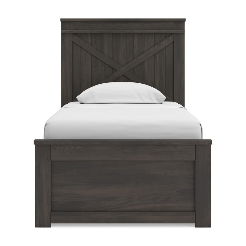 Vonitta Bay Dark Brown Twin Panel Bed with 2 Sided Storage - PCB2648B17
