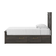 Vonitta Bay Dark Brown Twin Panel Bed with 2 Sided Storage - PCB2648B17