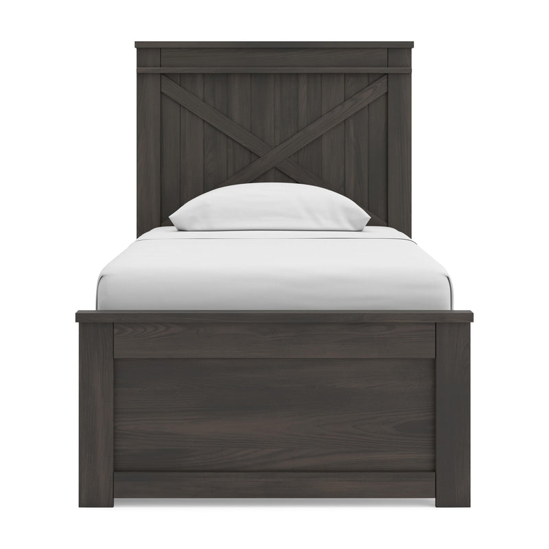 Vonitta Bay Dark Brown Twin Panel Bed with Storage - PCB2648B14