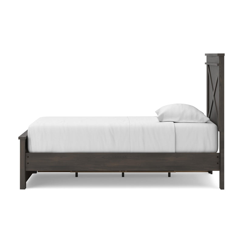 Vonitta Bay Dark Brown Twin Panel Bed with Storage - PCB2648B14