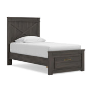 Vonitta Bay Dark Brown Twin Panel Platform Storage Bed - PCB2648B8