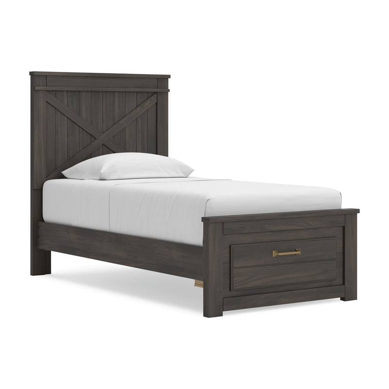 Vonitta Bay Dark Brown Twin Panel Platform Storage Bed - PCB2648B8