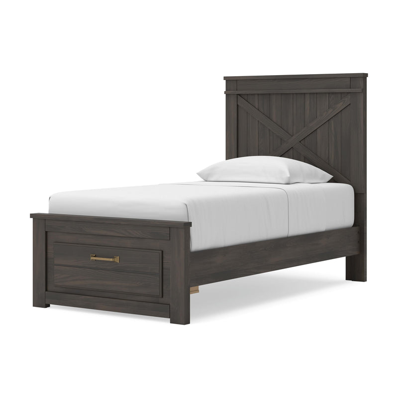 Vonitta Bay Dark Brown Twin Panel Platform Storage Bed - PCB2648B8