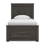 Vonitta Bay Dark Brown Twin Panel Platform Storage Bed - PCB2648B8