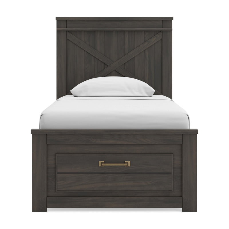 Vonitta Bay Dark Brown Twin Panel Platform Storage Bed - PCB2648B8