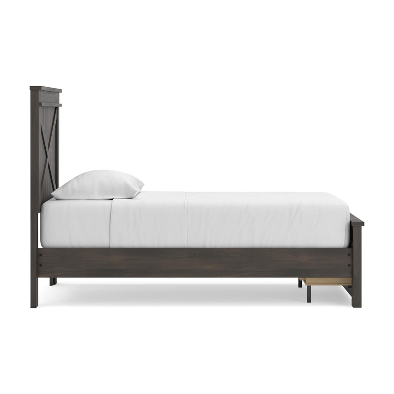 Vonitta Bay Dark Brown Twin Panel Platform Storage Bed - PCB2648B8