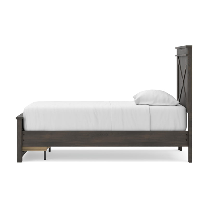Vonitta Bay Dark Brown Twin Panel Platform Storage Bed - PCB2648B8
