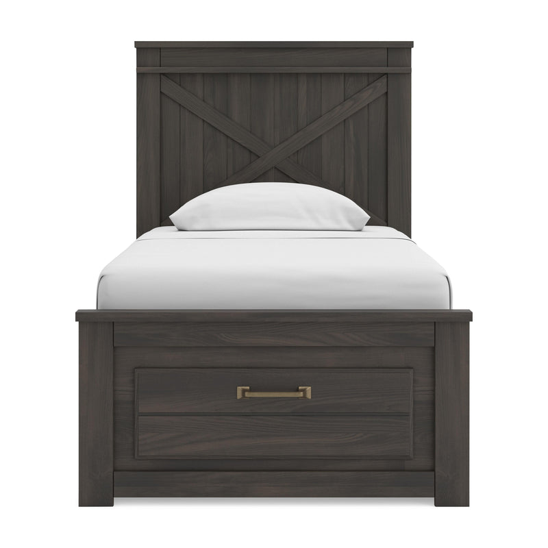 Vonitta Bay Dark Brown Twin Panel Storage Bed - PCB2648B20