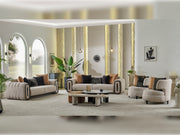Voyance 4-pieces (2 Four Seat Sofa & 2 Chair) Livingroom Set Beige in Beige - 101-VOY-MUM45-4411