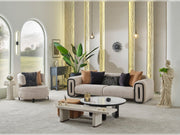 Voyance 4-pieces (2 Four Seat Sofa & 2 Chair) Livingroom Set Beige in Beige - 101-VOY-MUM45-4411