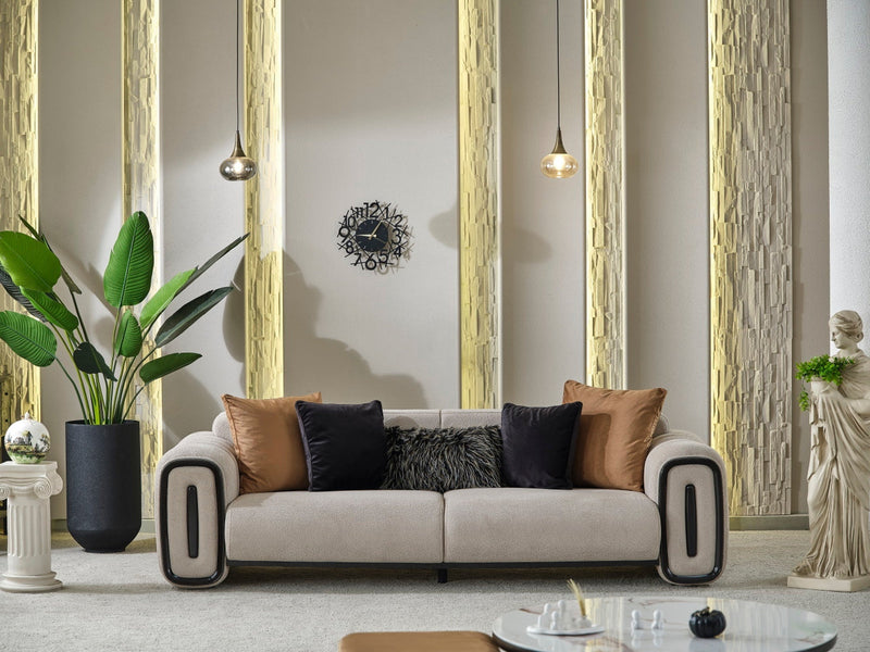 Voyance 4-pieces (2 Four Seat Sofa & 2 Chair) Livingroom Set Beige in Beige - 101-VOY-MUM45-4411