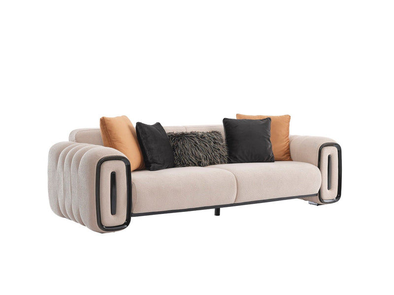 Voyance 4-pieces (2 Four Seat Sofa & 2 Chair) Livingroom Set Beige in Beige - 101-VOY-MUM45-4411