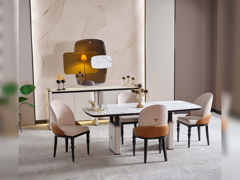 Voyance Diningroom (Dining Table & 6 Dining Chair) - 115-VOY-DT-6-SET