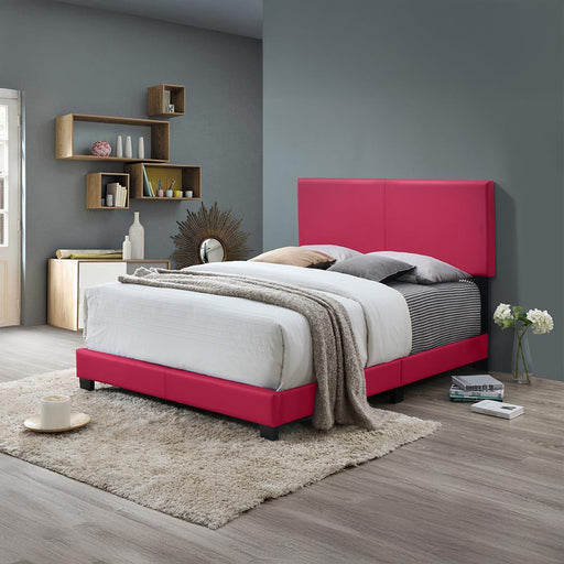 Wade - Bed, Upholstered, PU, Pink Twin - B807-T-Bed