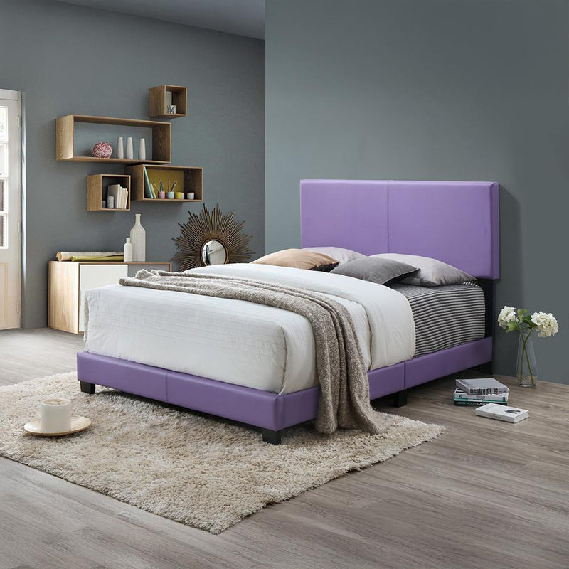 Wade - Bed, Upholstered, PU, Purple Twin - B808-T-Bed