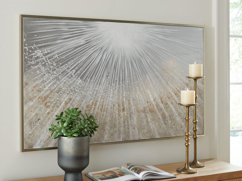 Waldard Gray/Taupe/White Wall Art - A8000501