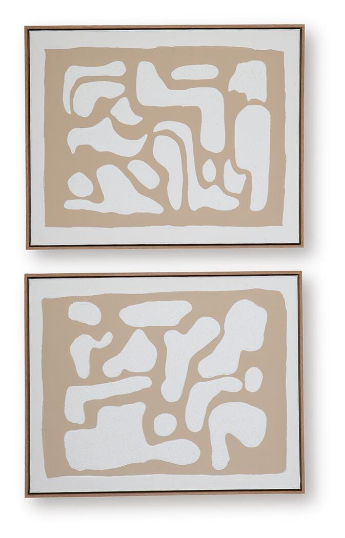 Waldett Beige/White Wall Art (Set of 2) - A8000503